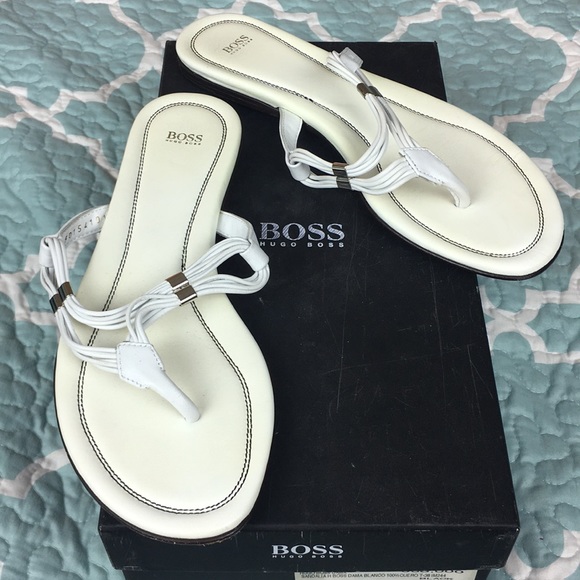Hugo Boss Shoes - Authentic Hugo boss size 8 white leather sandals